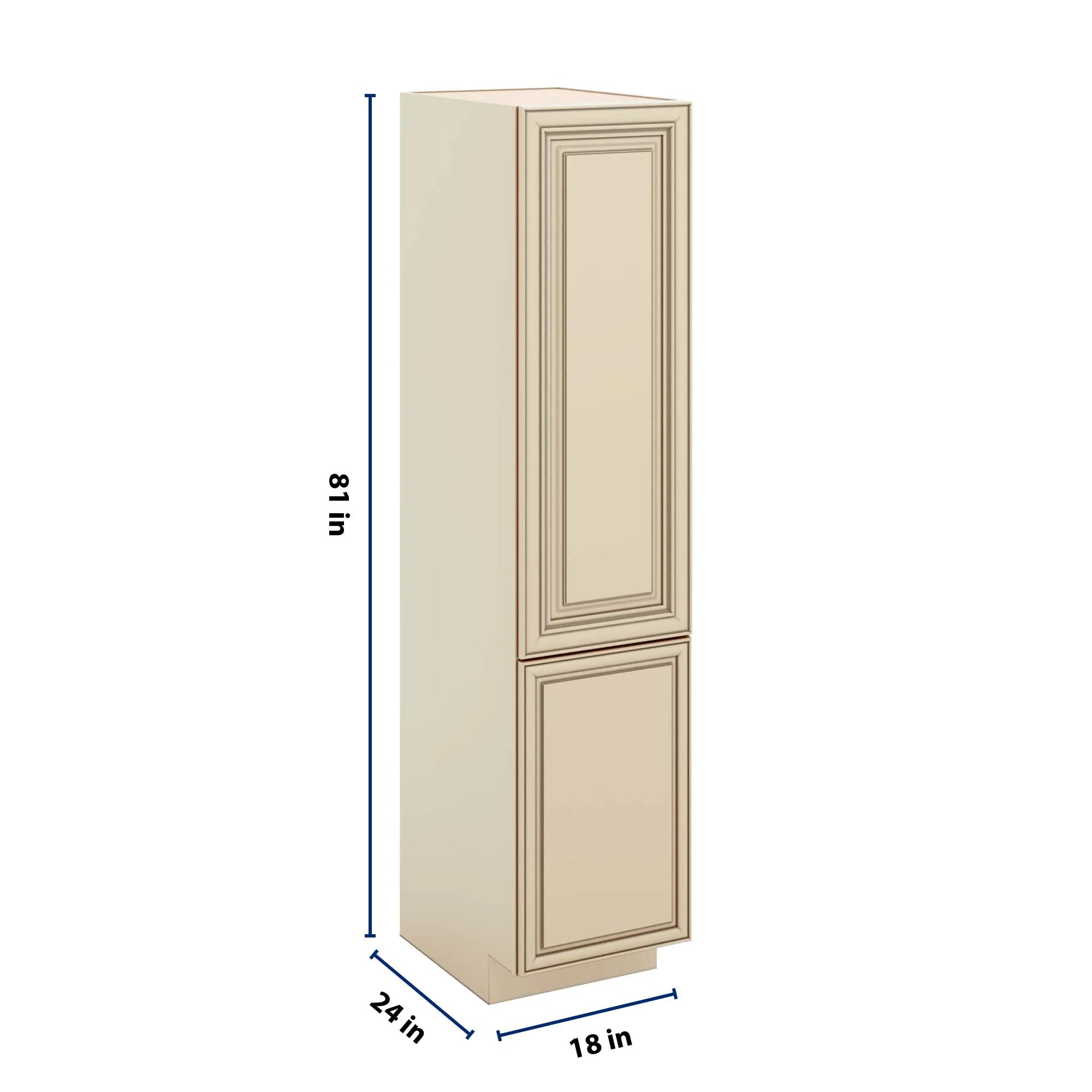 J&K Creme Glazed A7 Vanity Linen with bottom Drawers 18" W x 81" H x 24" D