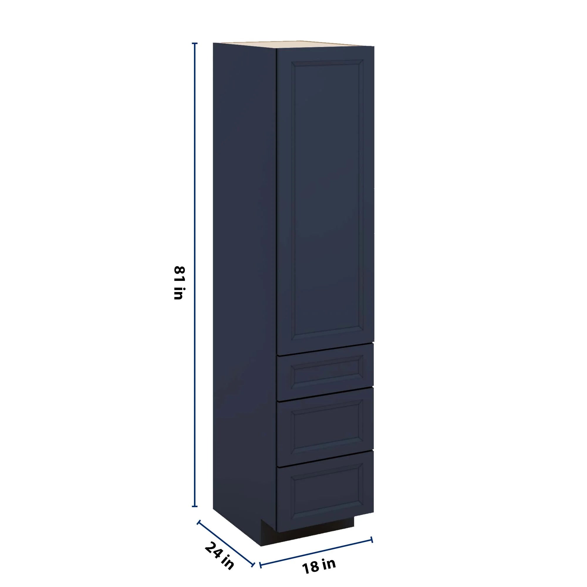 J&K Naval B7 Vanity Linen with bottom Drawers 18" W x 81" H x 24" D