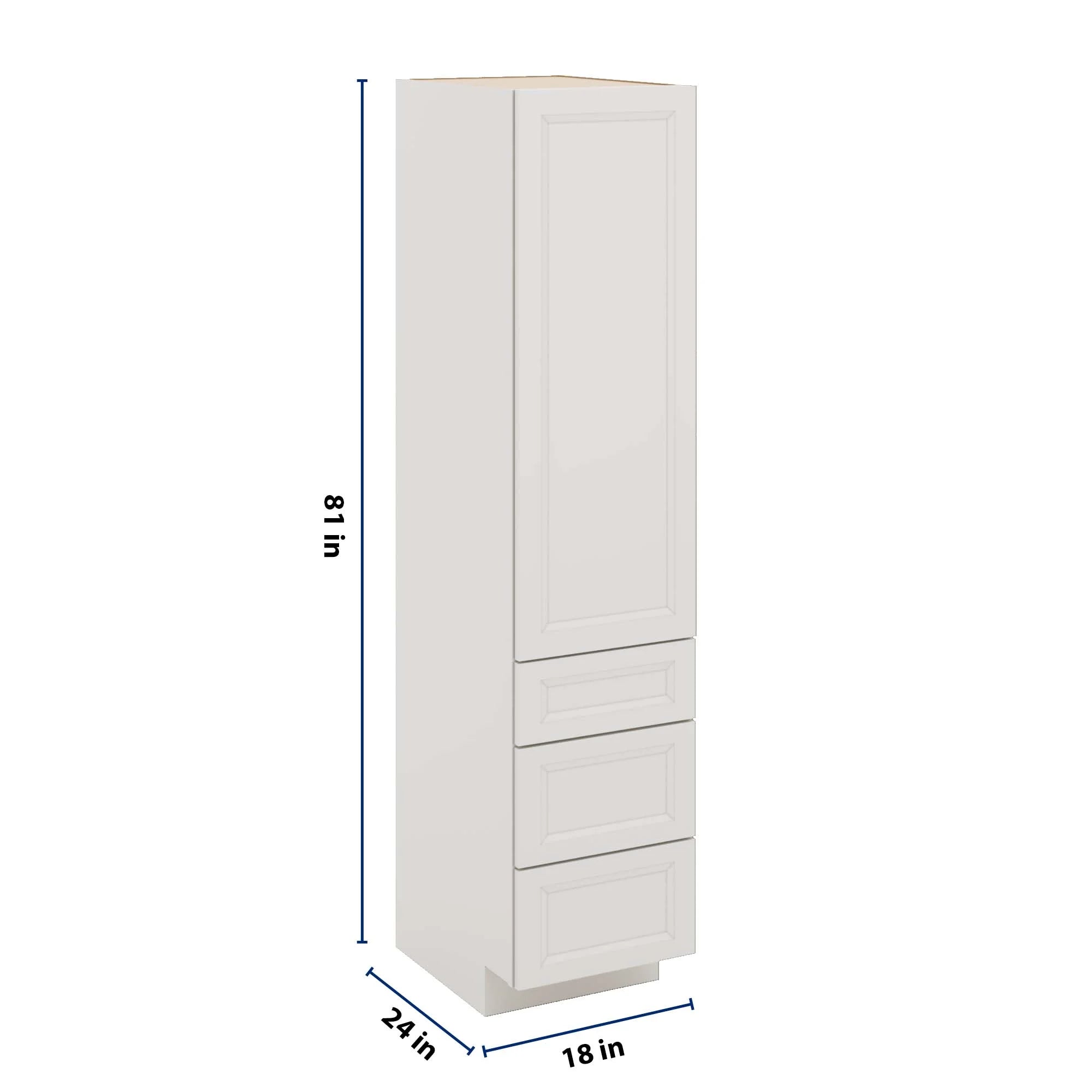 J&K Pure B5 Vanity Linen with bottom Drawers 18" W x 81" H x 24" D