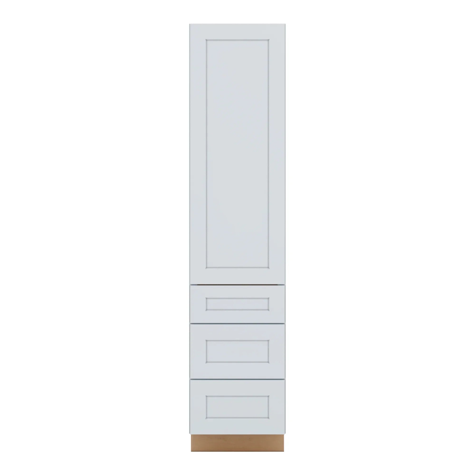 J&K White Shaker S8 Vanity Linen with bottom Drawers 18" W x 81" H x 24" D