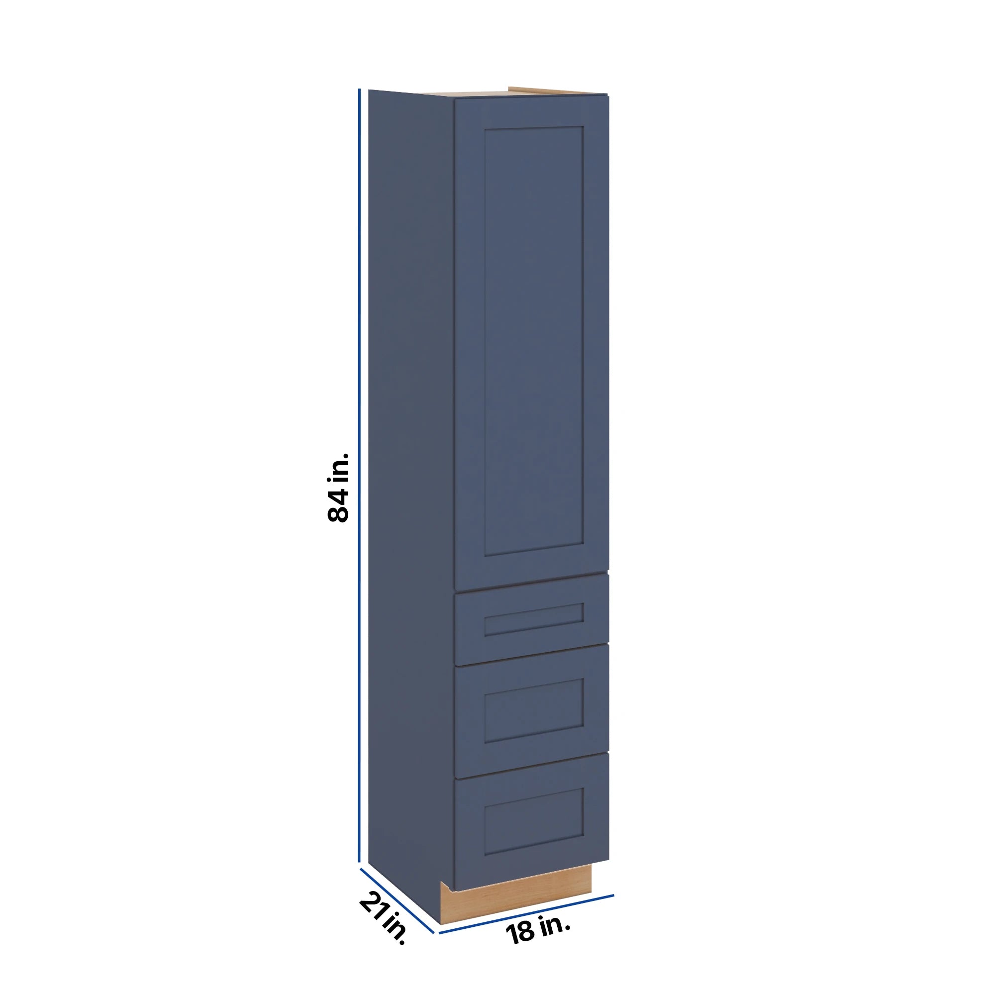 Modernform Cabinet Signature Blue 18" W X 84" H X 21" D Vanity Linen Cabinet