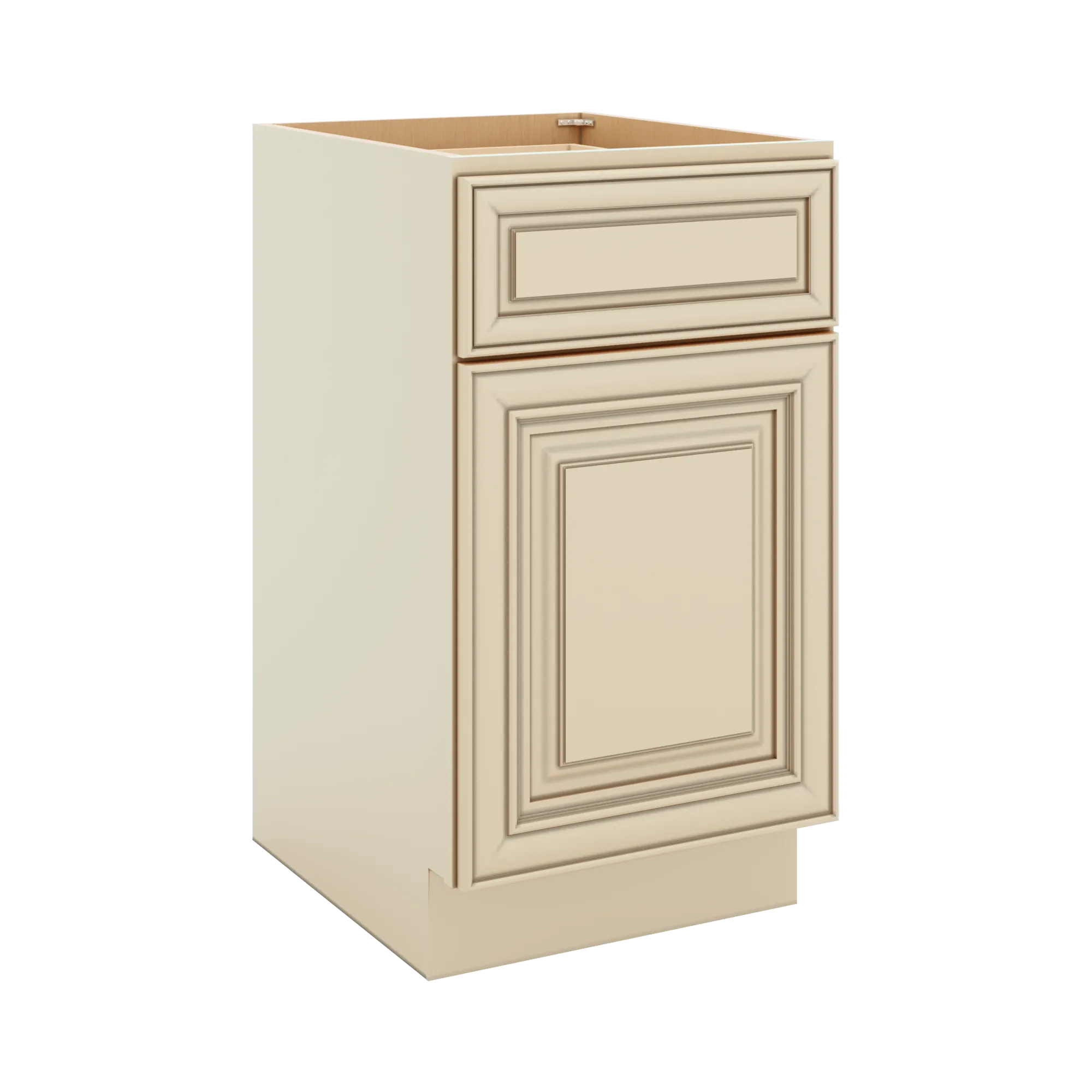 J&K Creme Glazed A7 Vanity Base Door/Drawer 18" W x 33" H x 21" D