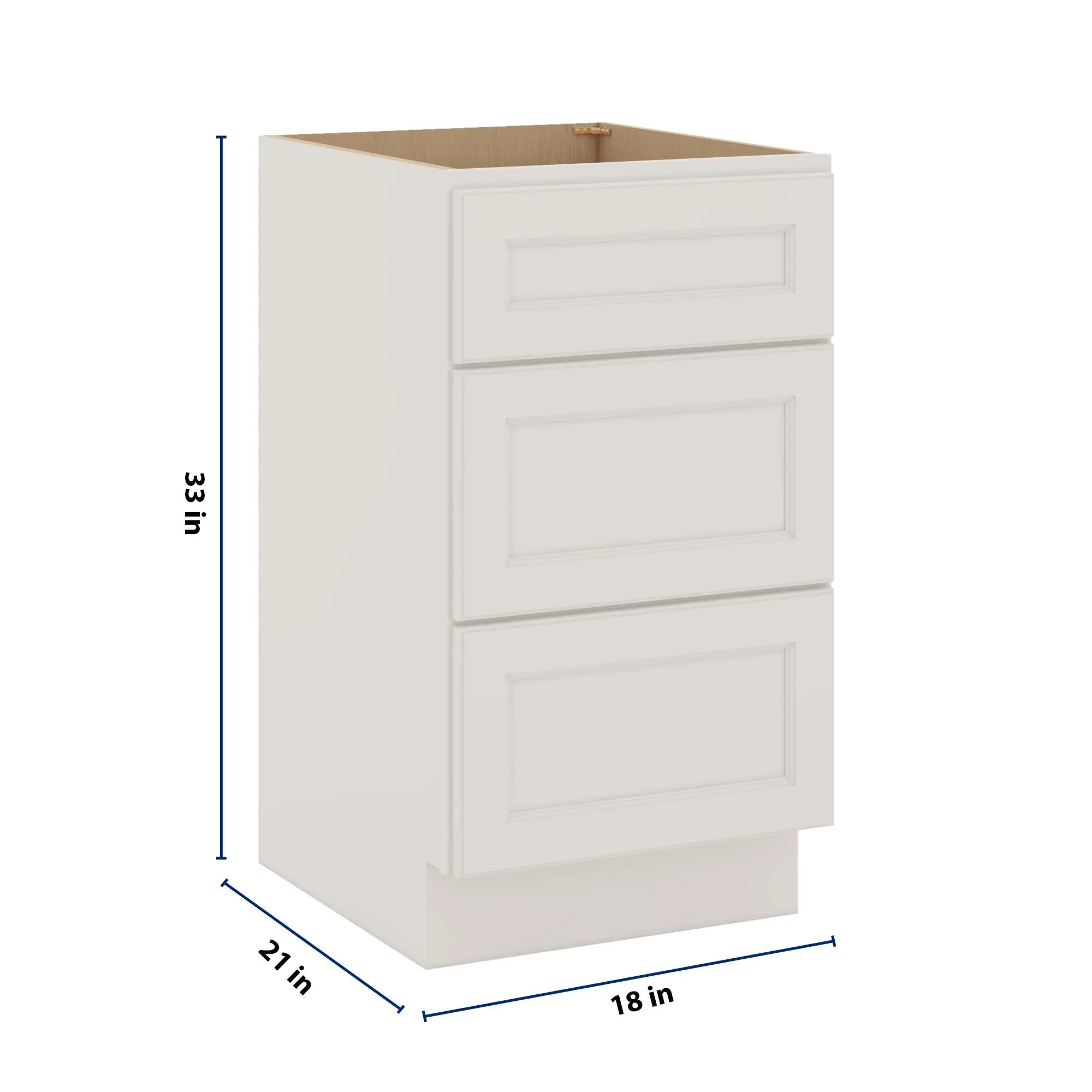 J&K Dove E1 Vanity 3 Drawer Base 18" W x 33" H x 21" D