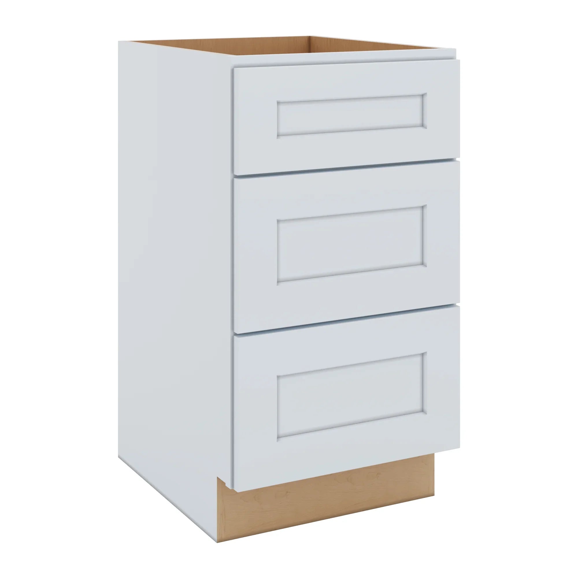J&K White Shaker S8 Vanity 3 Drawer Base 18" W x 33" H x 21" D