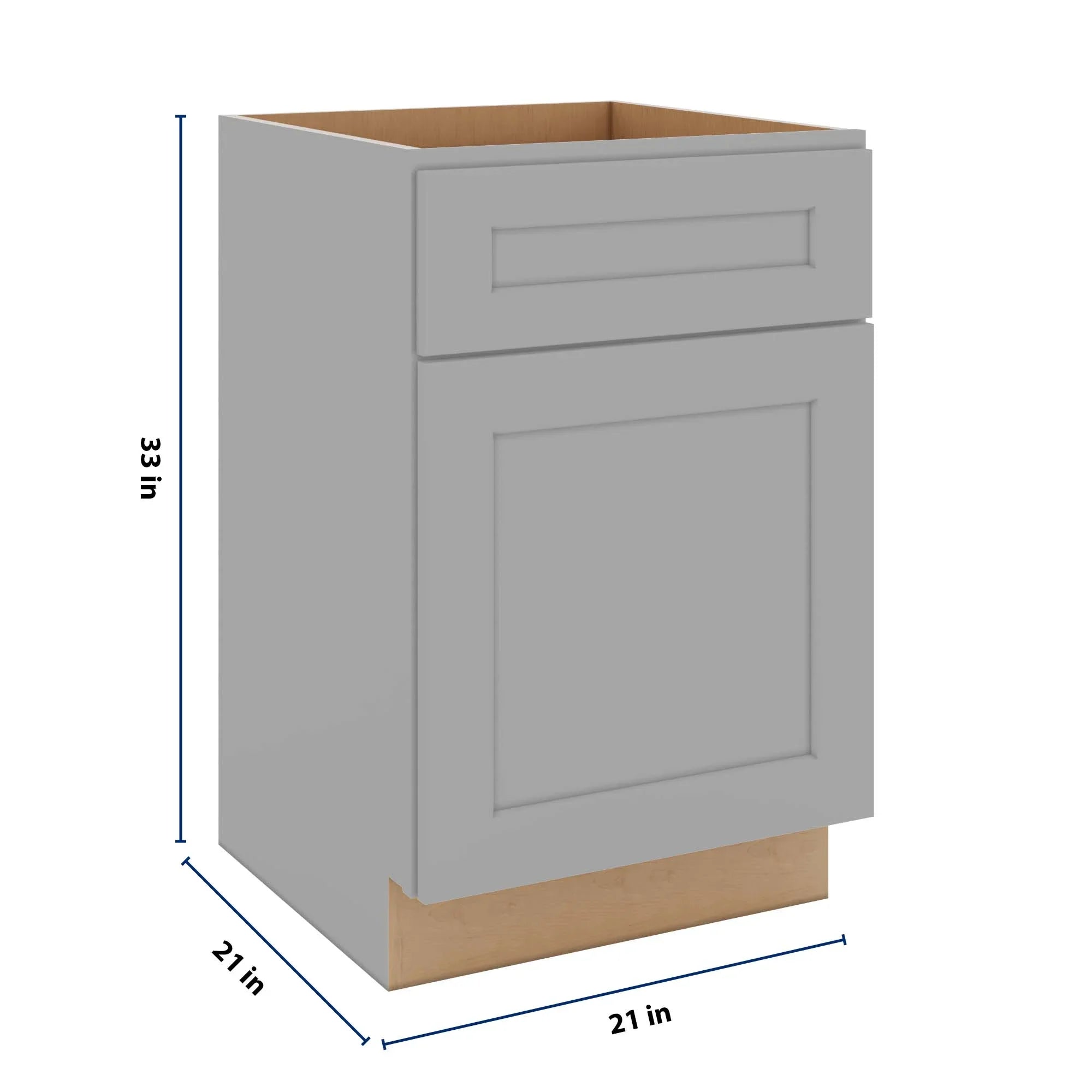 J&K Castle Grey S5 Vanity Base Door/Drawer 21" W x 33" H x 21" D