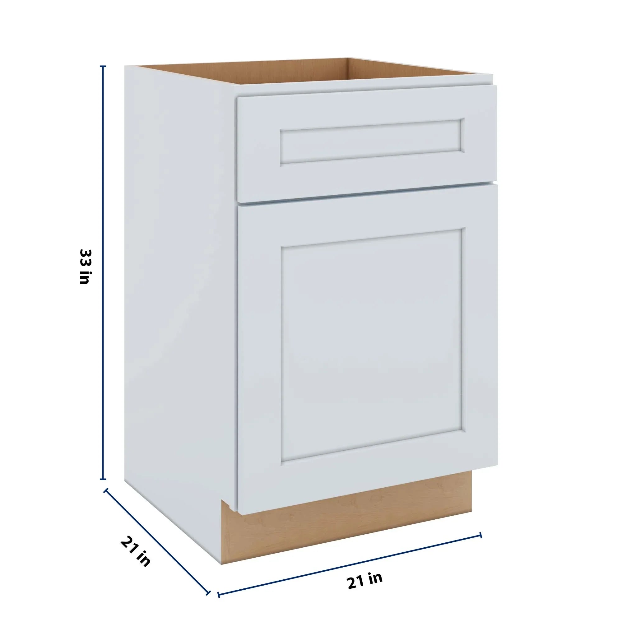 J&K White Shaker S8 Vanity Base Door/Drawer 21" W x 33" H x 21" D