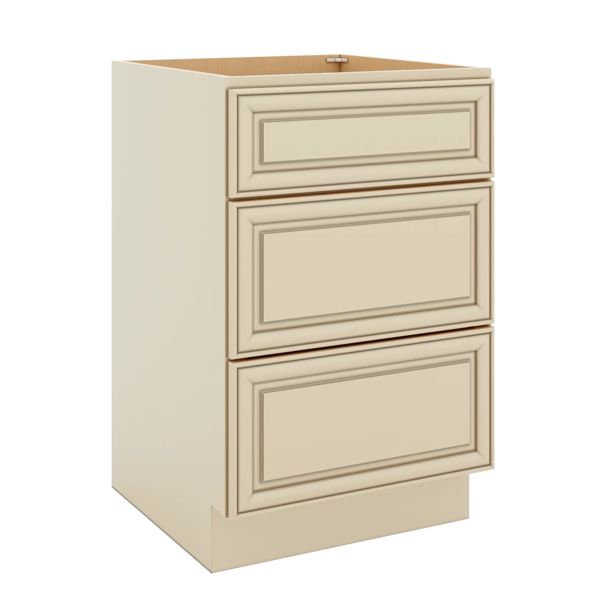 J&K Creme Glazed A7 Vanity 3 Drawer Base 21" W x 33" H x 21" D