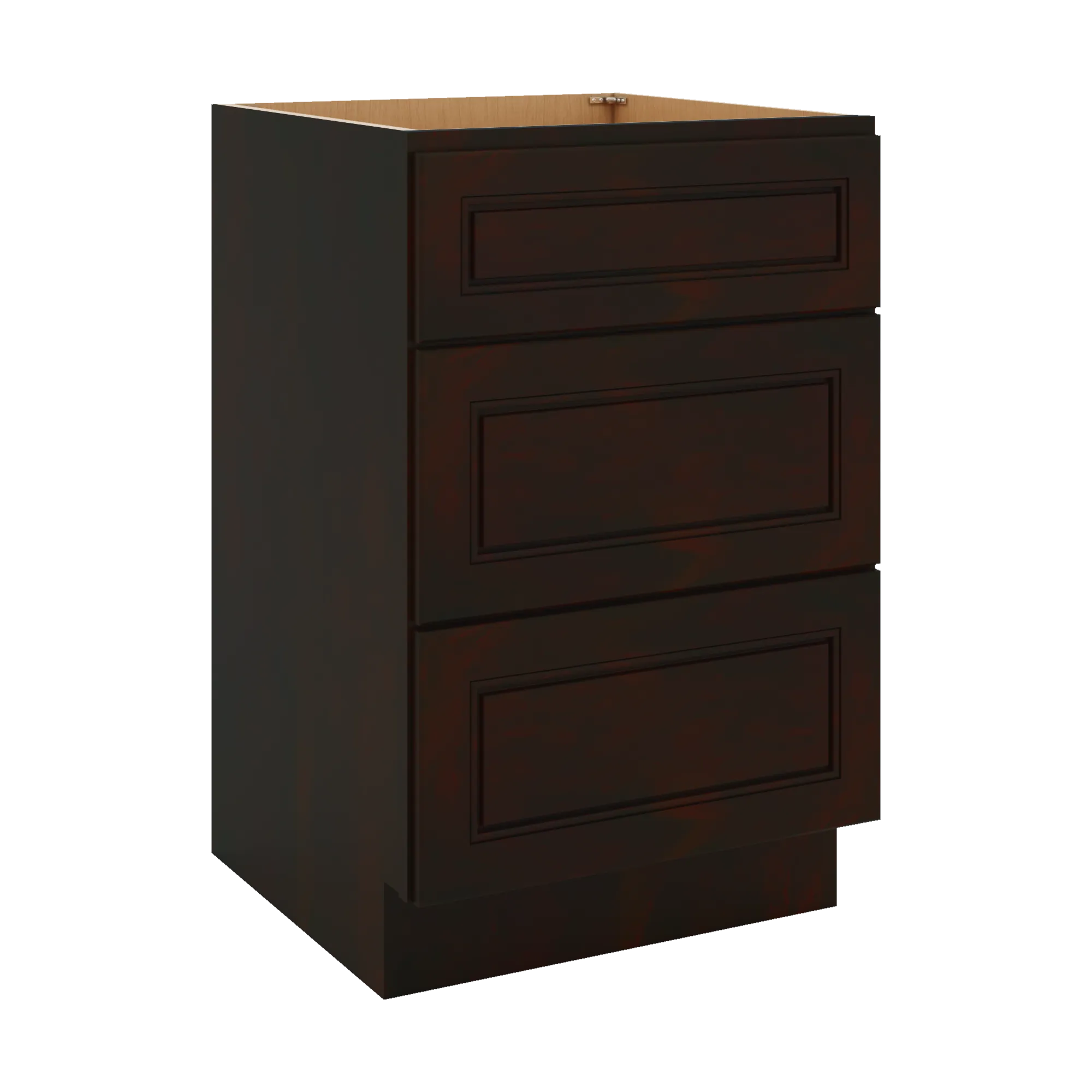 J&K Espresso K8 Vanity 3 Drawer Base 21" W x 33" H x 21" D