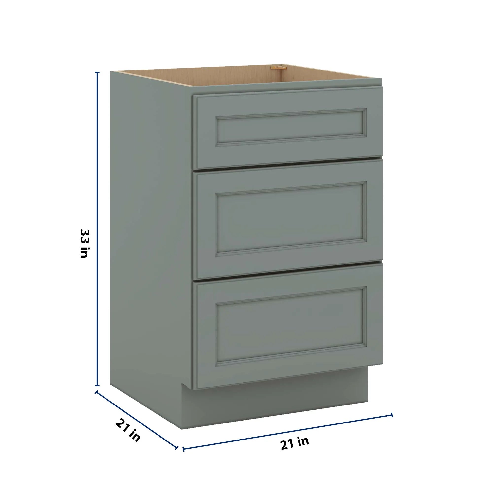 J&K Sage E3 Vanity 3 Drawer Base 21" W x 33" H x 21" D