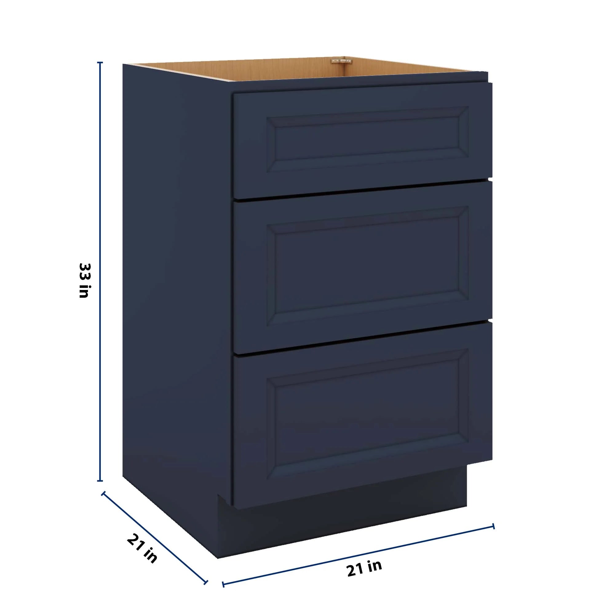 J&K Naval B7 Vanity 3 Drawer Base 21" W x 33" H x 21" D