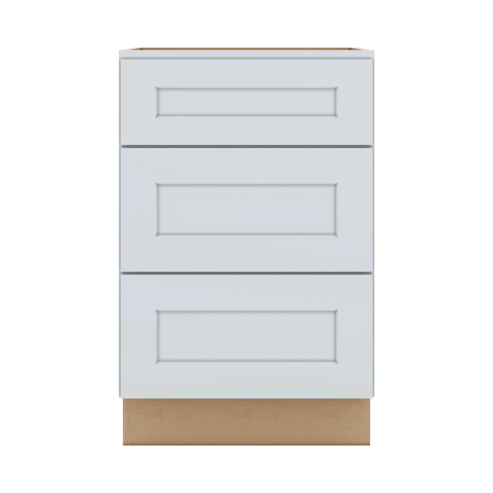 J&K White Shaker S8 Vanity 3 Drawer Base 21" W x 33" H x 21" D