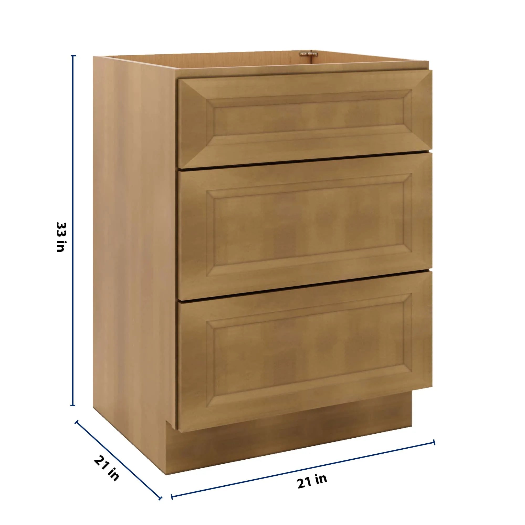 J&K Butterscotch B8 Vanity 3 Drawer Base 24" W x 33" H x 21" D