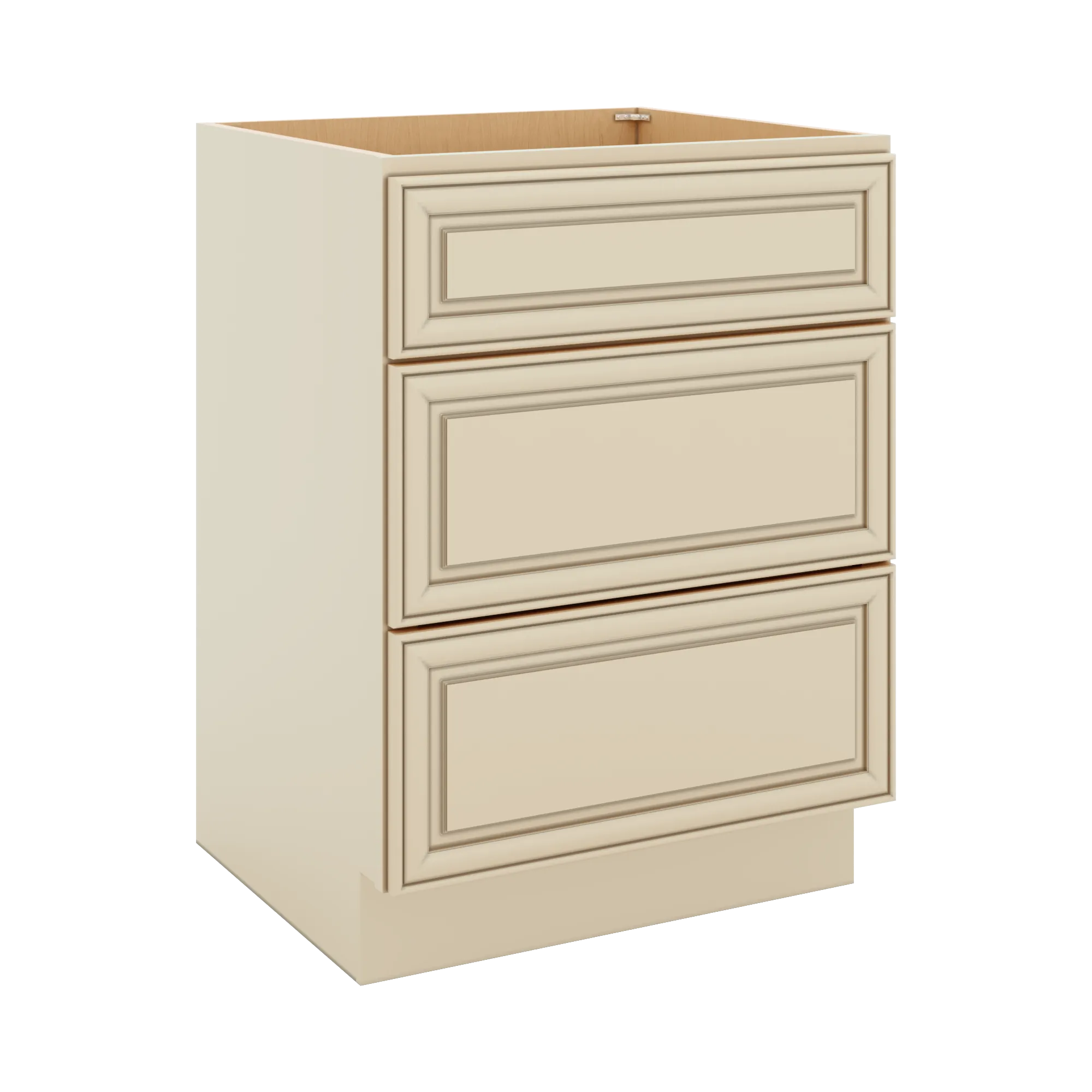 J&K Creme Glazed A7 Vanity 3 Drawer Base 24" W x 33" H x 21" D