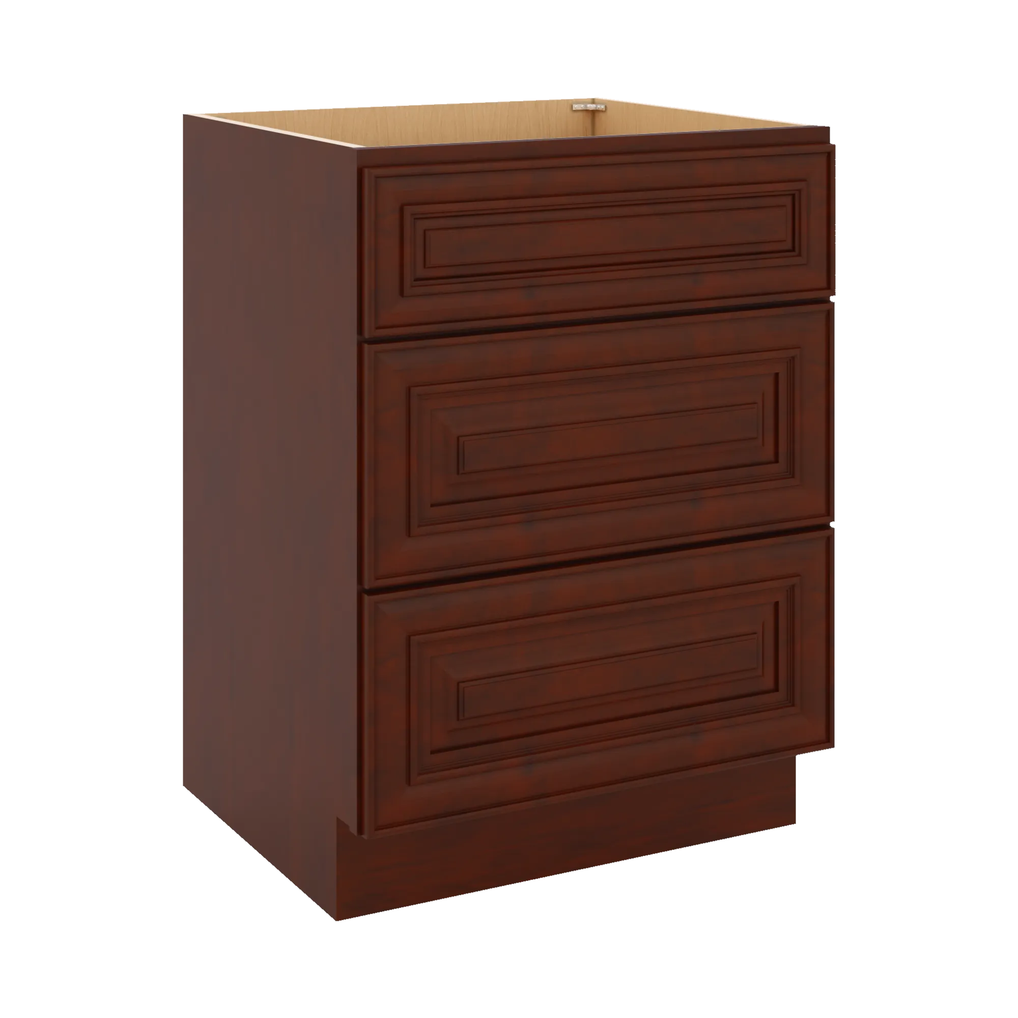 J&K Mahogany J5 Vanity 3 Drawer Base 24" W x 33" H x 21" D