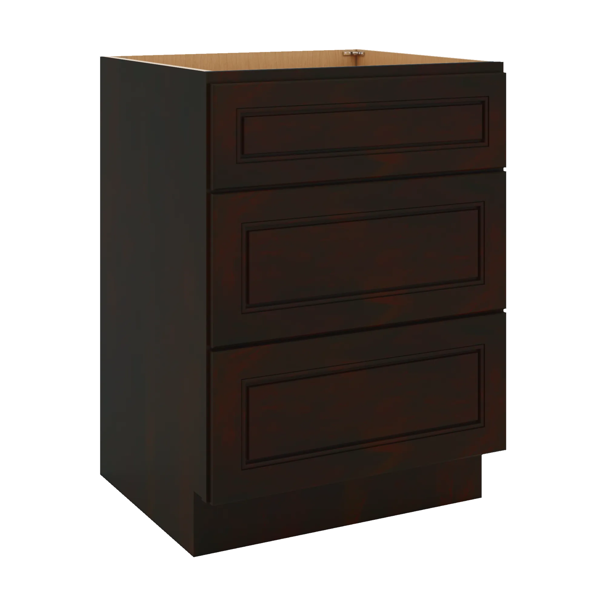 J&K Espresso K8 Vanity 3 Drawer Base 24" W x 33" H x 21" D