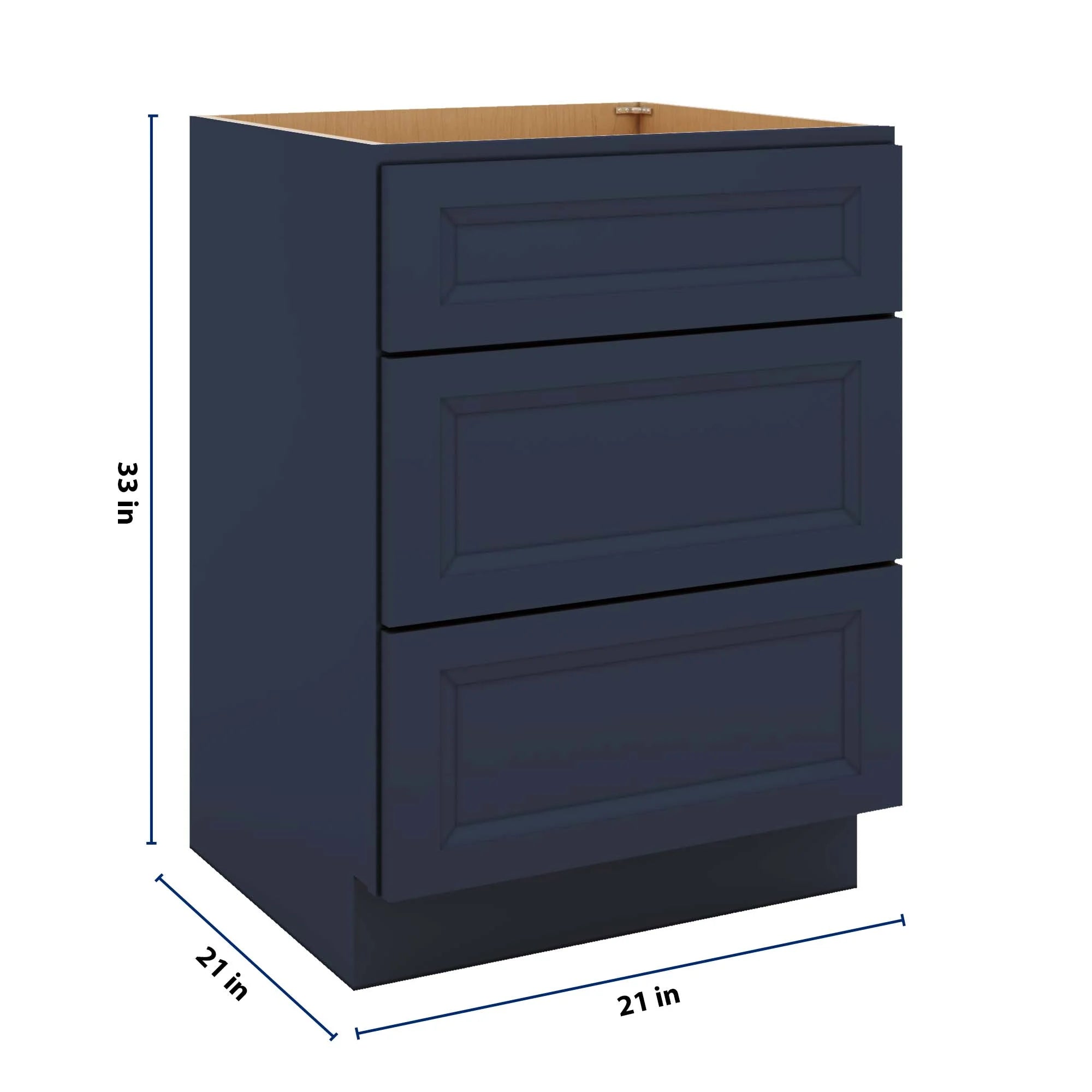 J&K Naval B7 Vanity 3 Drawer Base 24" W x 33" H x 21" D