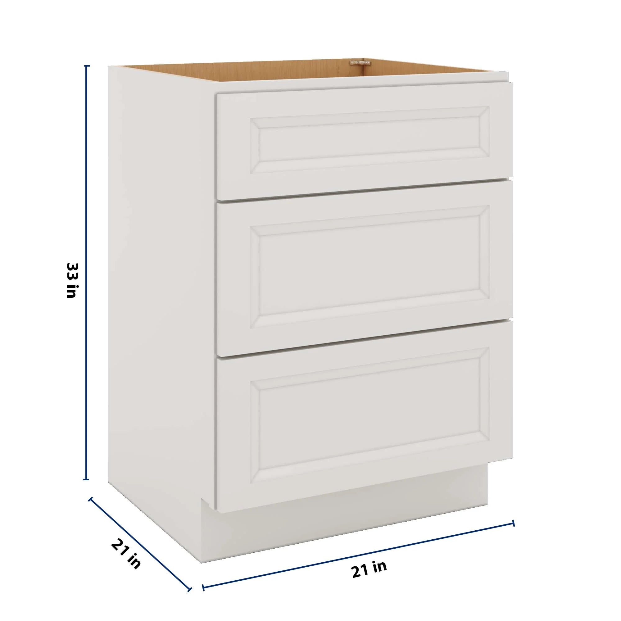 J&K Pure B5 Vanity 3 Drawer Base 24" W x 33" H x 21" D
