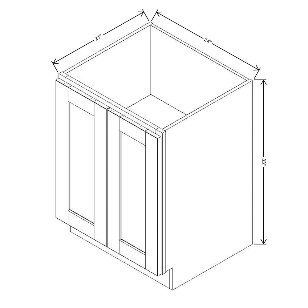 J&K Mahogany J5 Vanity Base FHD 24" W x 33" H x 21" D
