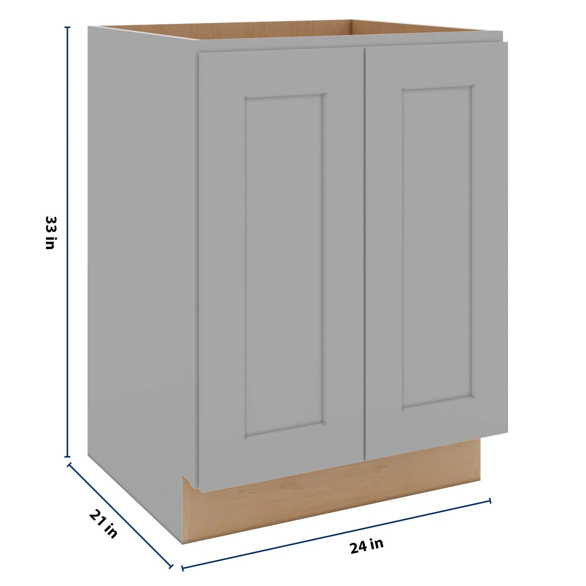 J&K Castle Grey S5 Vanity Base FHD 24" W x 33" H x 21" D