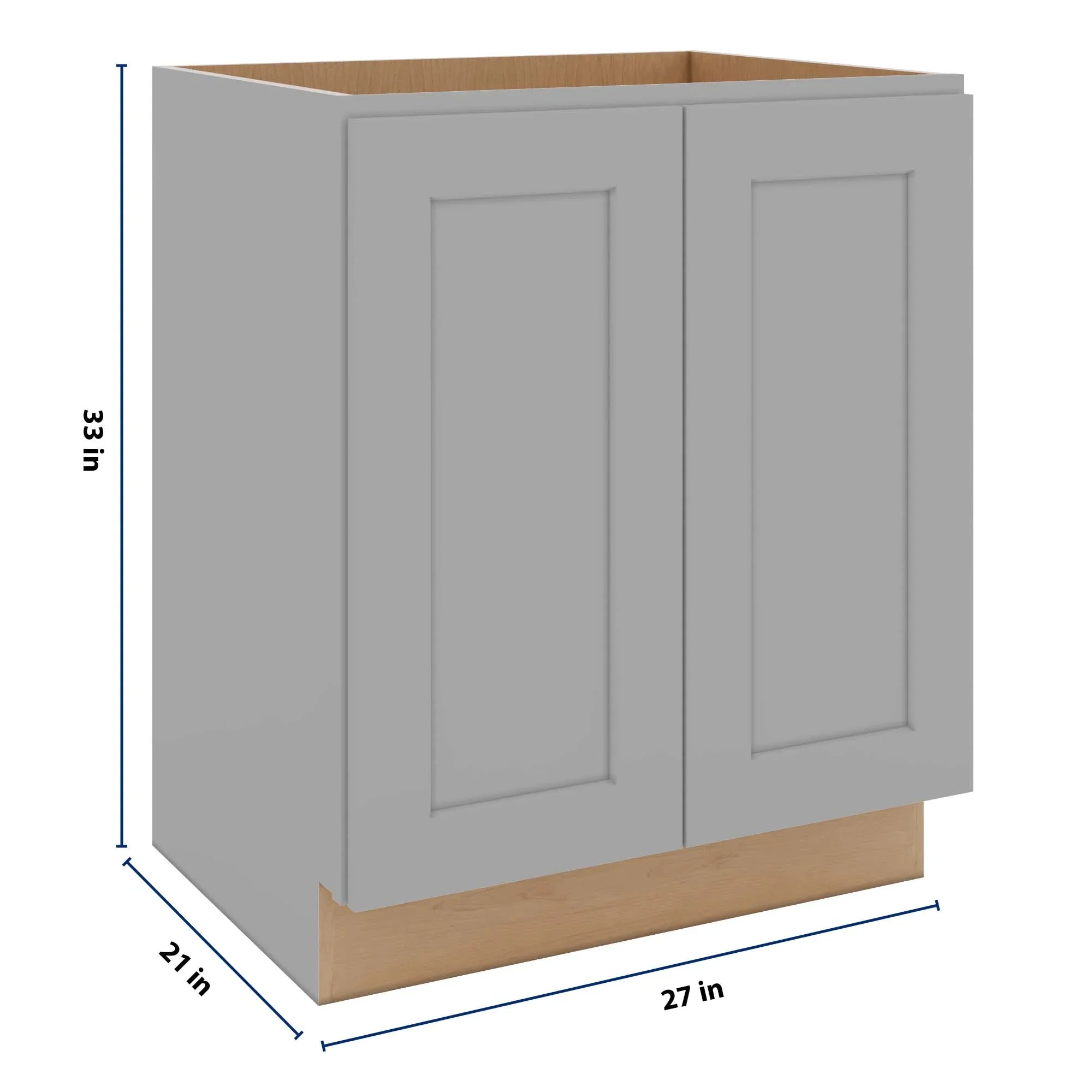 J&K Castle Grey S5 Vanity Base FHD 27" W x 33" H x 21" D