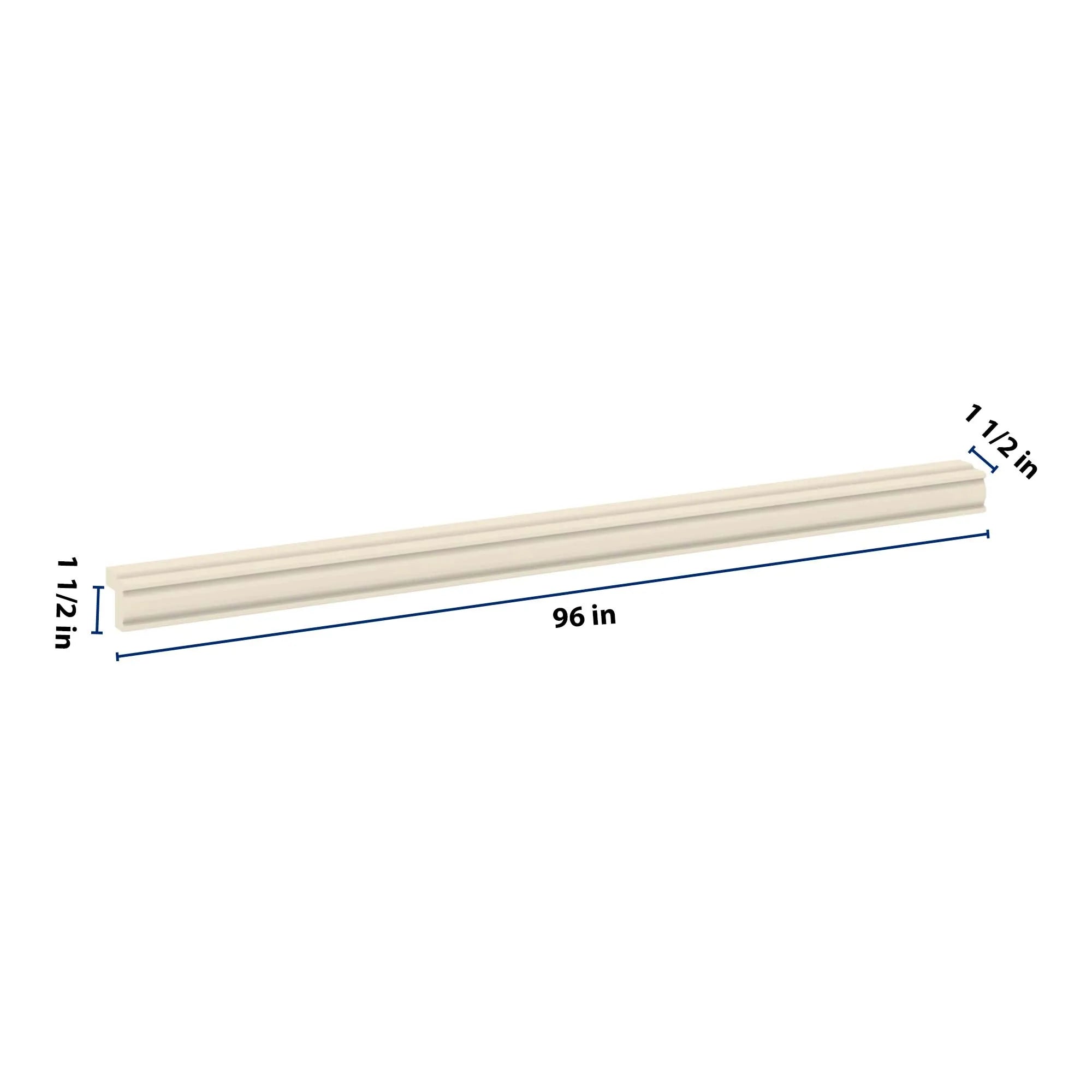 J&K Pearl Glazed H9 96" W Traditional Light Rail Molding