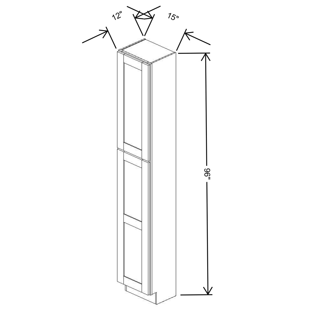 Fabuwood Allure Galaxy Cobblestone 15"W X 96"H X 12"D Tall Pantry