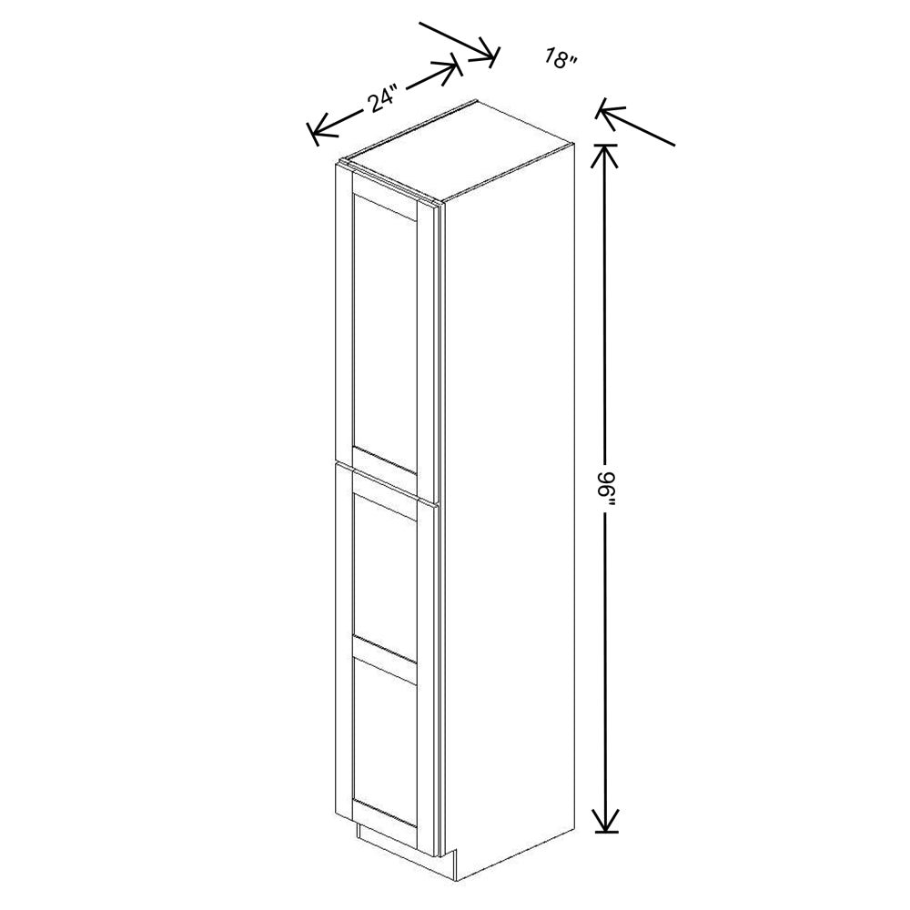 Fabuwood Allure Galaxy Cobblestone Tall Pantry 18"W x 96"H Shaker Cabinet
