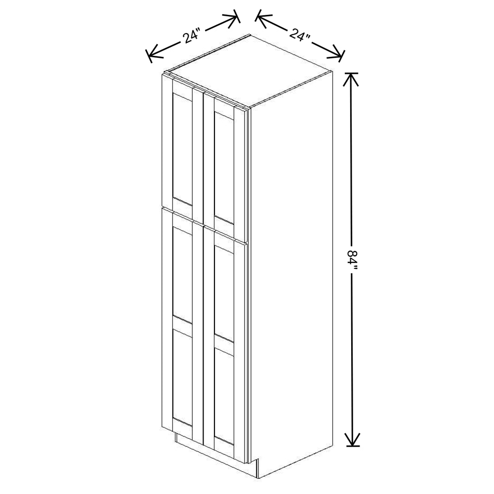 Fabuwood Allure Galaxy Cobblestone Tall Pantry 24"W x 84"H Shaker Cabinet