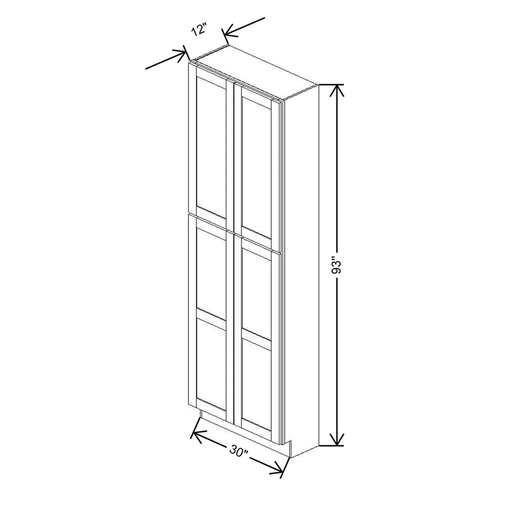 Fabuwood Allure Galaxy Cobblestone 30" W X 93" H X 12" D Tall Pantry Cabinet