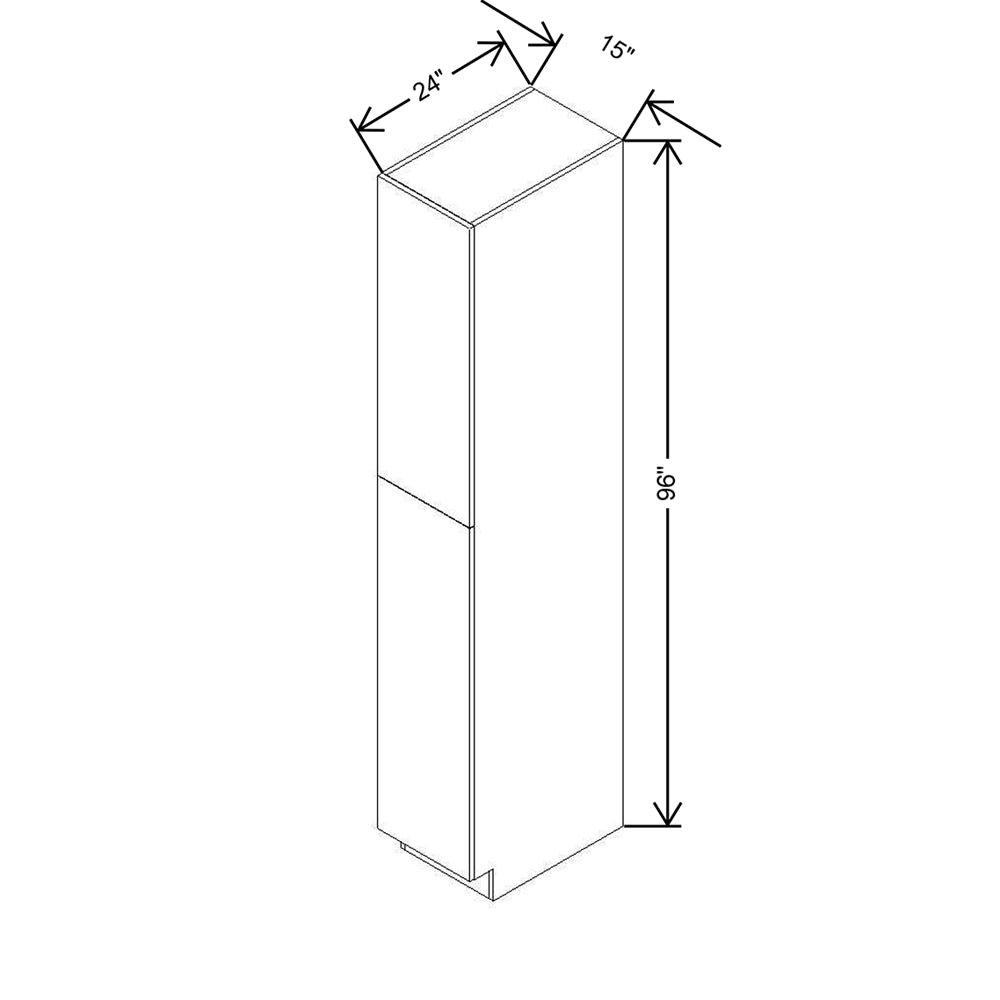 CNC Concord Elegant Smoky Grey 15" W X 24" D X 96" H Single Door Utility Cabinet