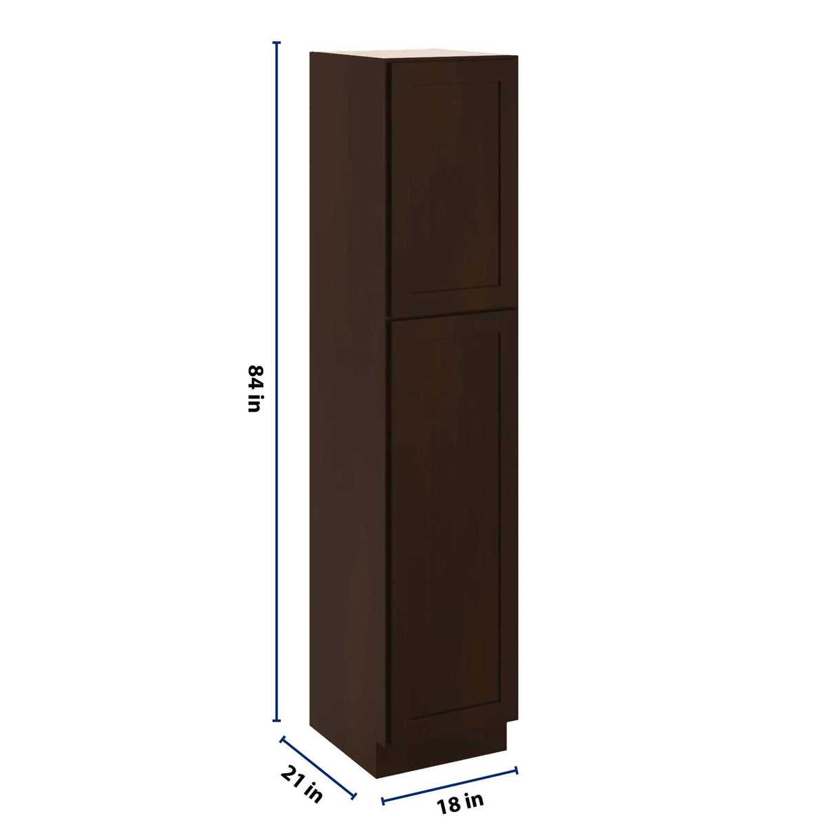CNC Luxor 5-Piece Espresso 18" W X 21" D X 84" H Single Door Utility Cabinet