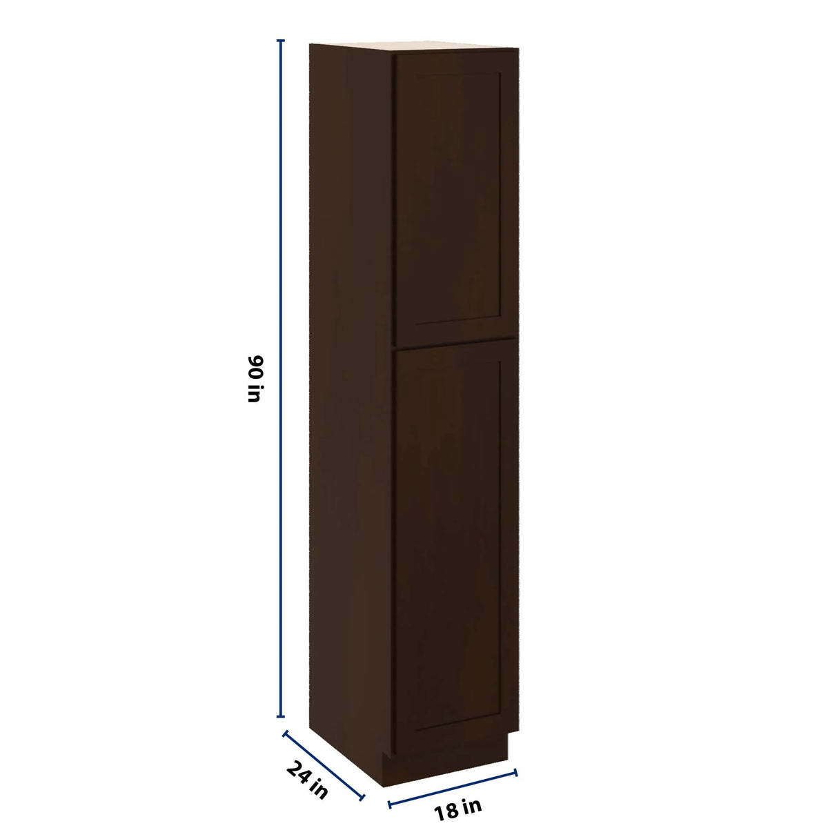 CNC Luxor 5-Piece Espresso 18" W X 24" D X 90" H Single Door Utility Cabinet