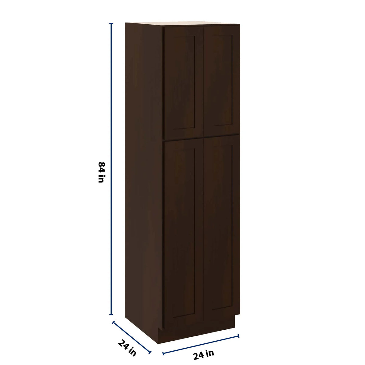 CNC Luxor 5-Piece Espresso 24" W X 24" D X 84" H Double Door Utility Cabinet