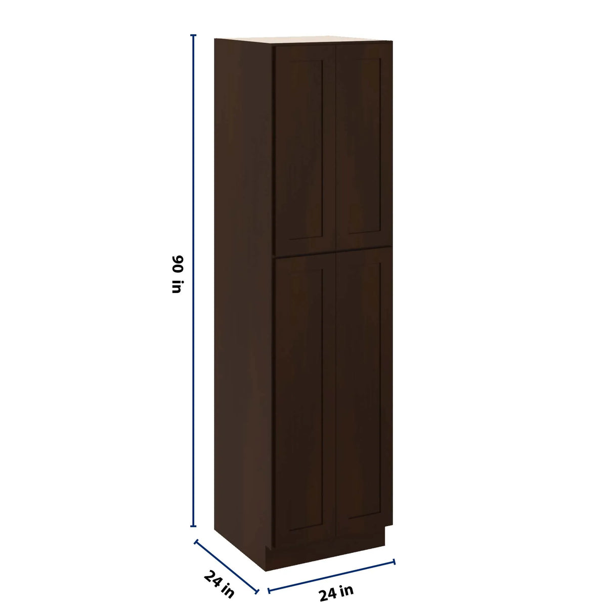 CNC Luxor 5-Piece Espresso 24" W X 24" D X 90" H Double Door Utility Cabinet
