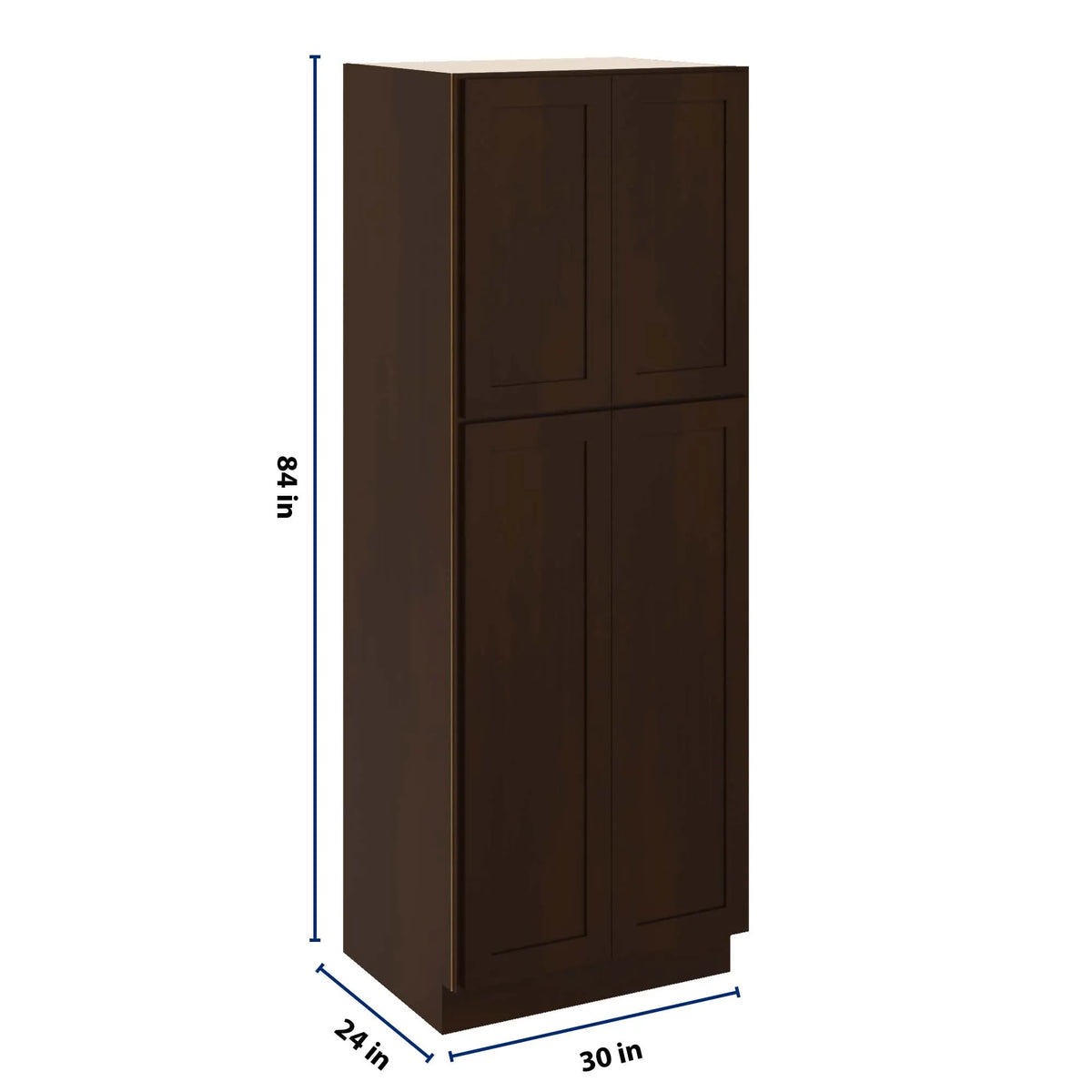 CNC Luxor 5-Piece Espresso 30" W X 24" D X 84" H Double Door Utility Cabinet