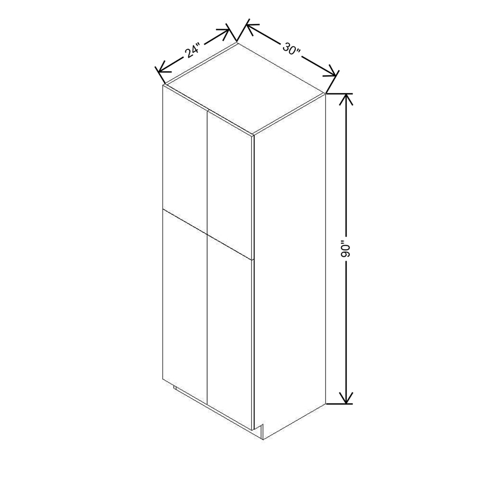 CNC Classic Milano Ash 30" W X 24" D X 90" H Double Door Utility Cabinet