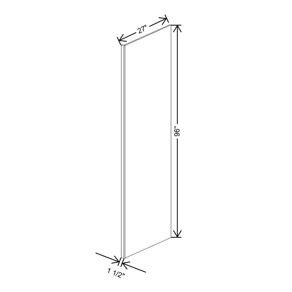 CNC Concord Elegant Dove 1.5" W X 96" H X 27" D Refrigerator End Panel