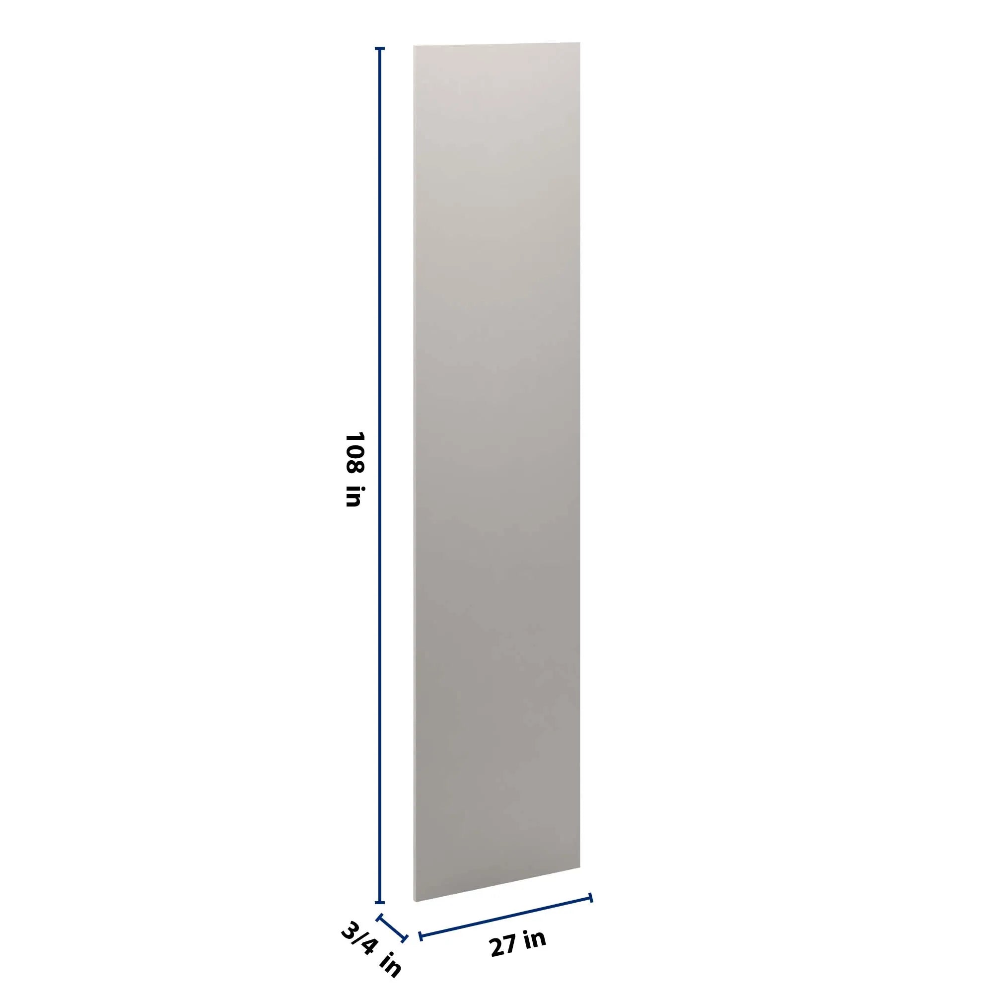 cnc luxor 5 piece misty grey 3 4 w x 108 h x 24 d refrigerator end panel