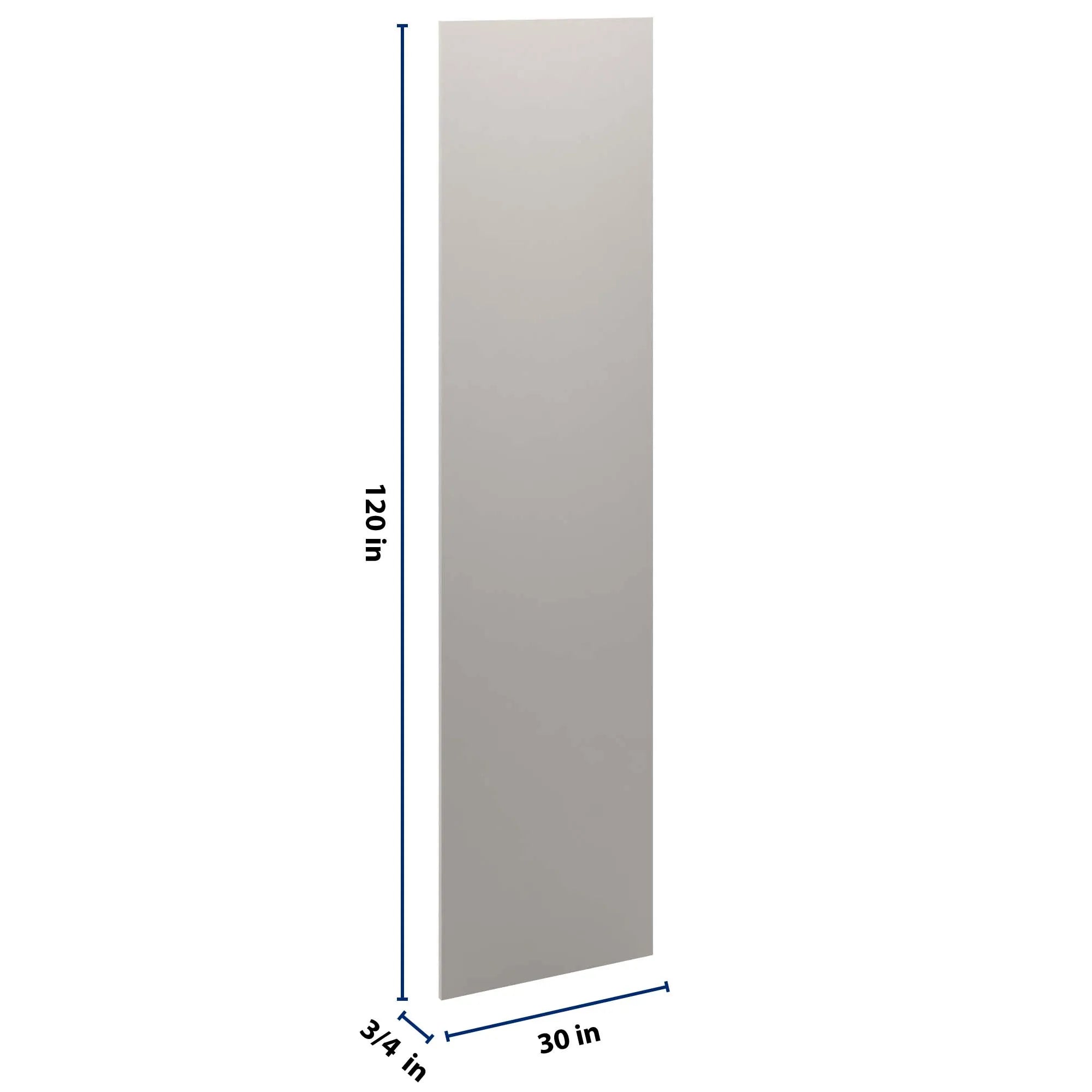 cnc luxor 5 piece misty grey 3 4 w x 120 h x 30 d refrigerator end panel