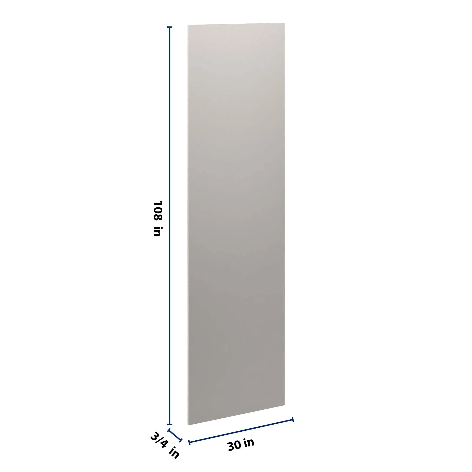 cnc luxor 5 piece misty grey 3 4 w x 108 h x 30 d refrigerator end panel