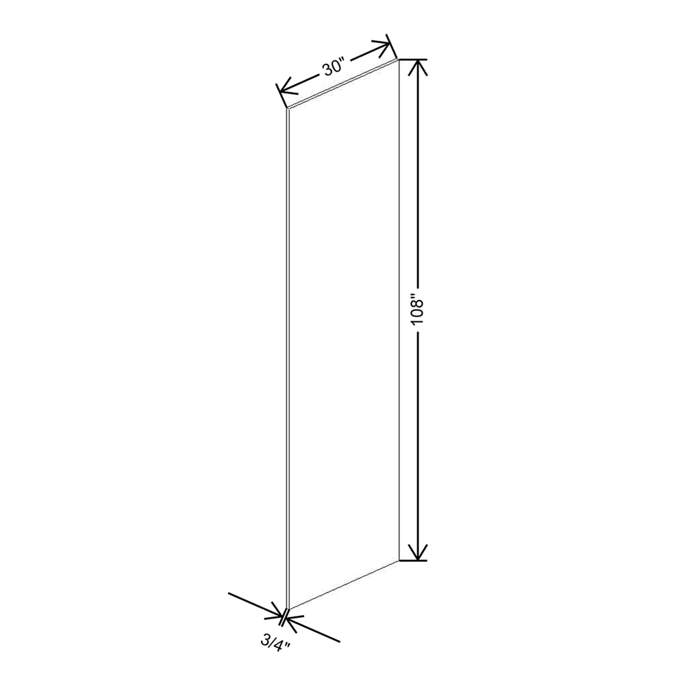 CNC Concord Elegant Dove 3/4" W X 108" H X 30" D Refrigerator End Panel