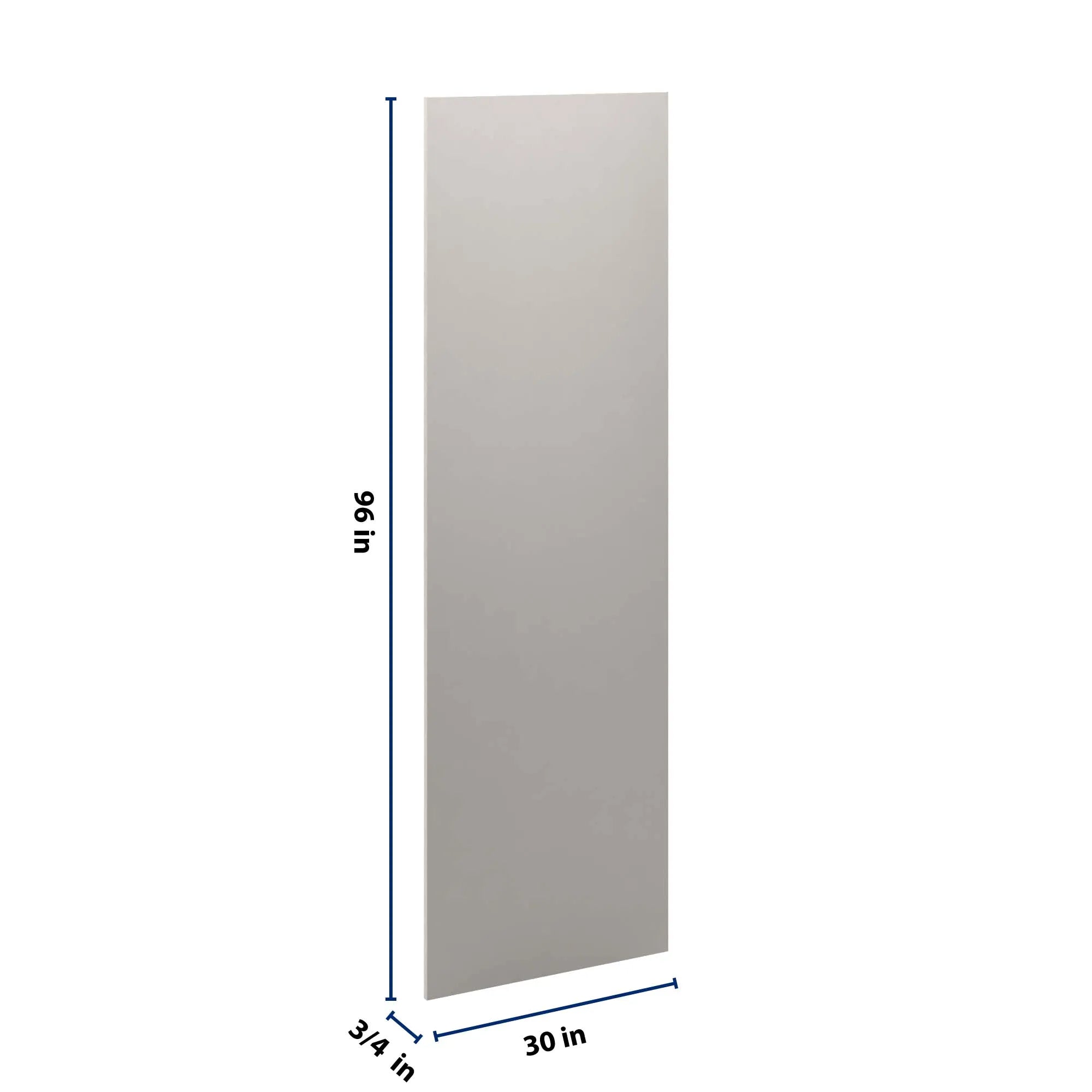 cnc luxor 5 piece misty grey 3 4 w x 96 h x 30 d refrigerator end panel