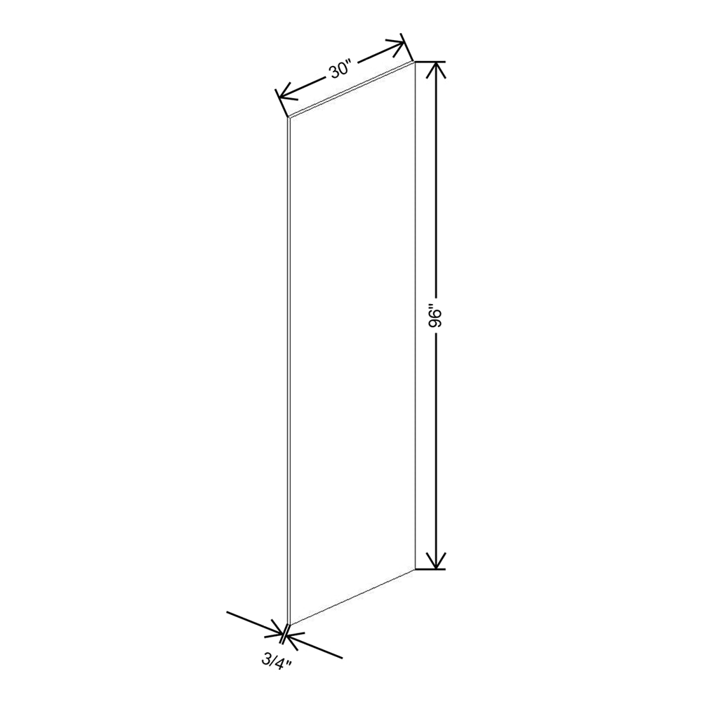 CNC Concord Elegant Smoky Grey 3/4" W X 96" H X 30" D Refrigerator End Panel