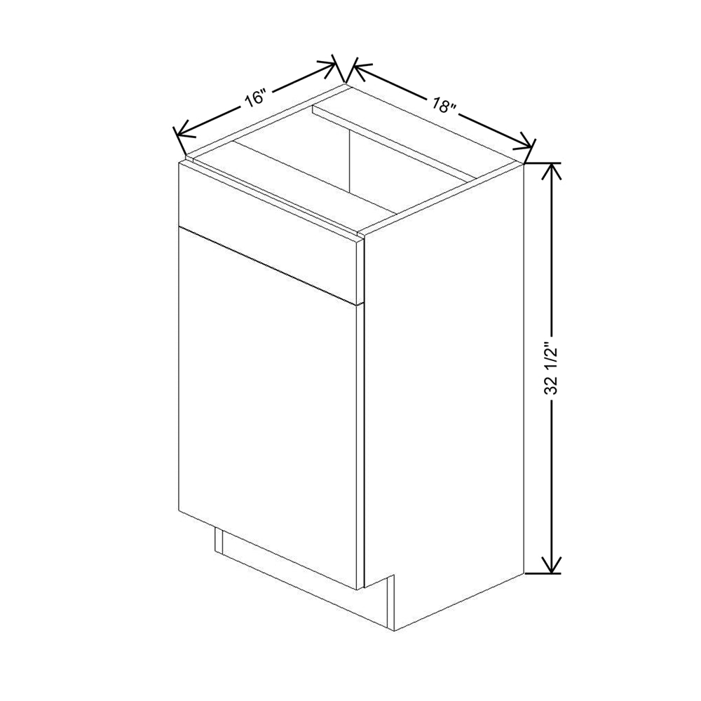 CNC Luxor Harvest 18" W Single Door Vanity Sink Base Cabinet