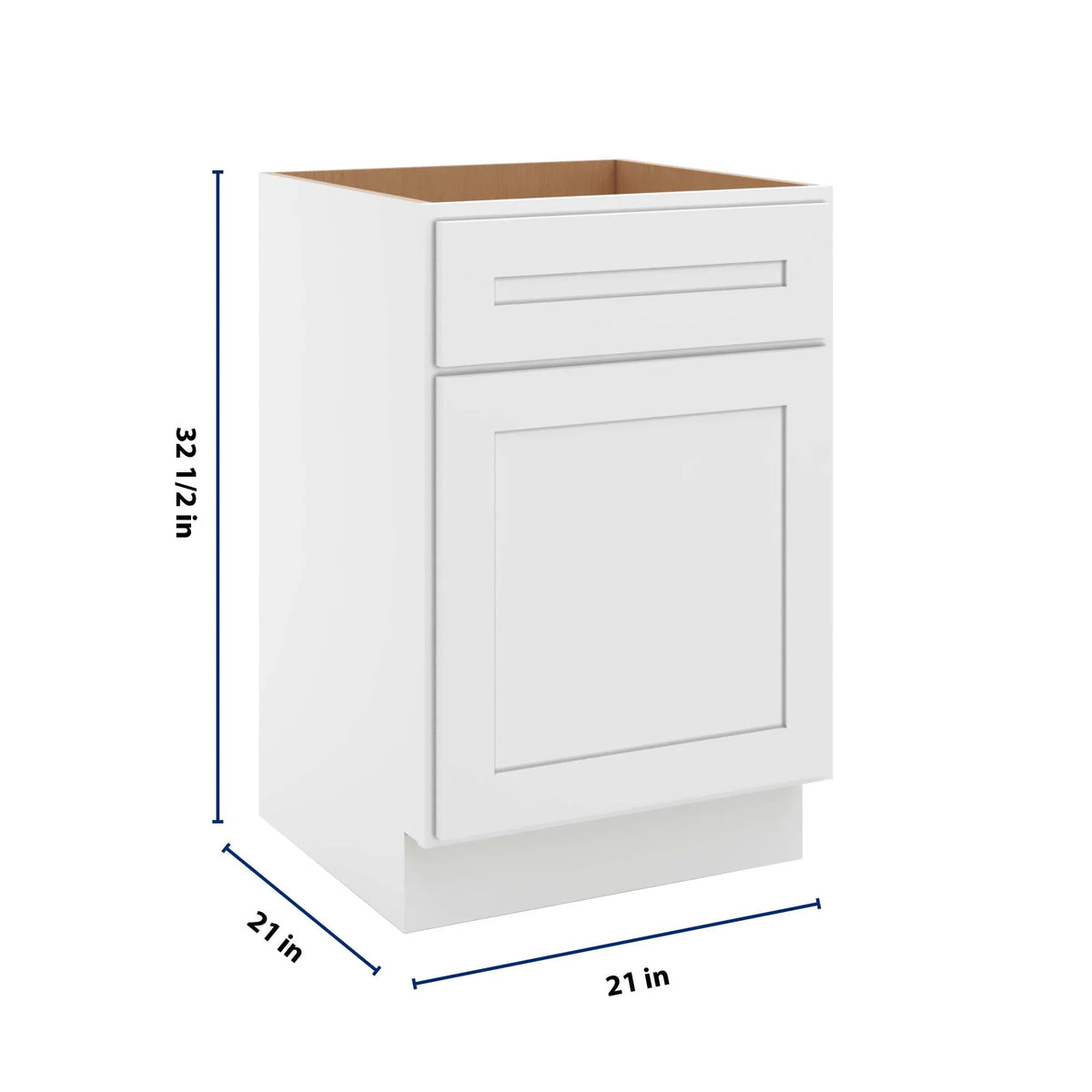 CNC Luxor 5-Piece White 21" W Double Door Vanity Sink Base Cabinet
