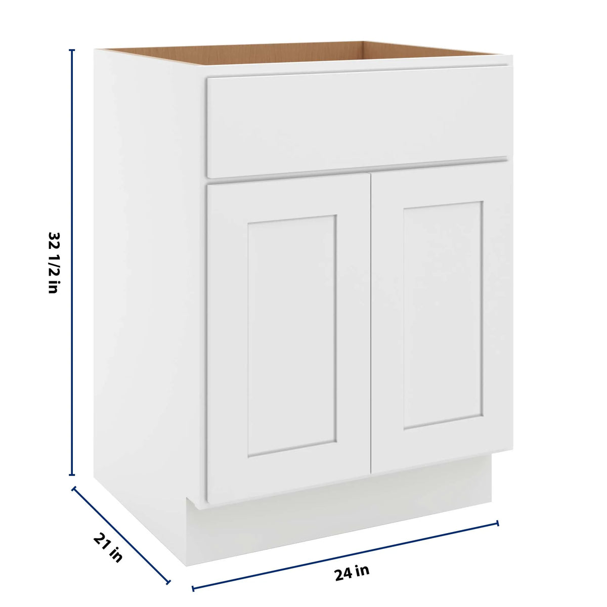 cnc luxor white 24 w double door vanity sink base cabinet