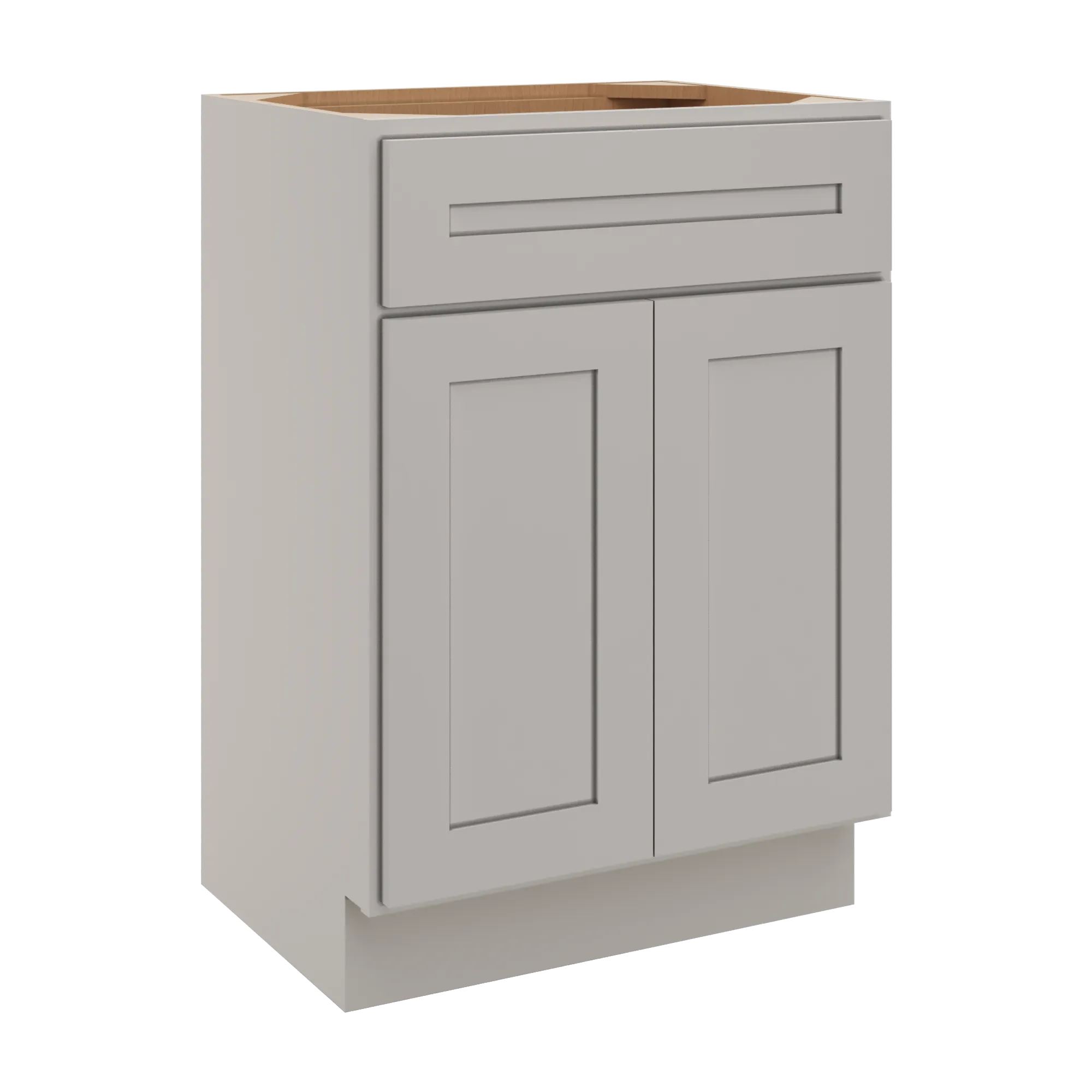cnc luxor 5 piece misty grey 24 w x 34 1 2 h x 18 d double door vanity sink base cabinet