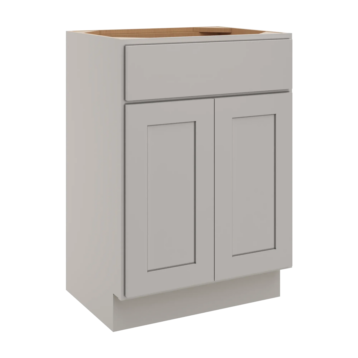 cnc luxor misty grey 24 w x 34 1 2 h x 18 d double door vanity sink base cabinet