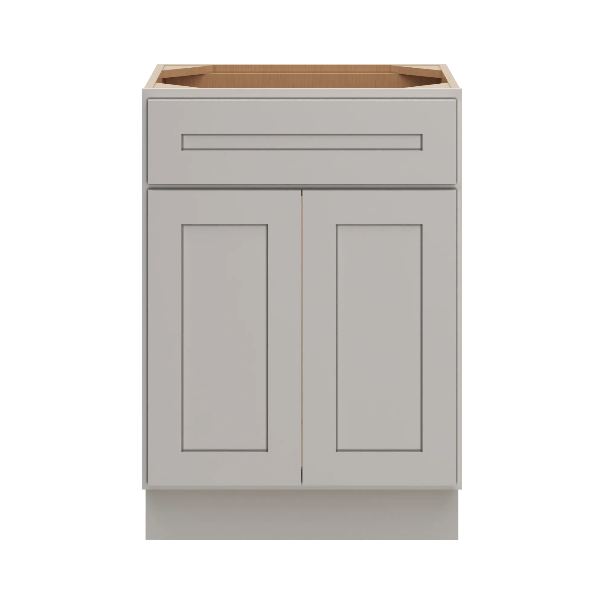 cnc luxor 5 piece misty grey 24 w x 34 1 2 h x 18 d double door vanity sink base cabinet