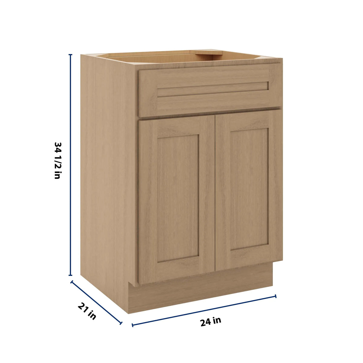 CNC Luxor 5-Piece Harvest 24" W X 34 1/2" H X 21" D Double Door Vanity Sink Base Cabinet